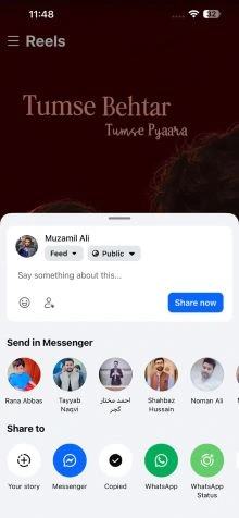 Find the Facebook Reel