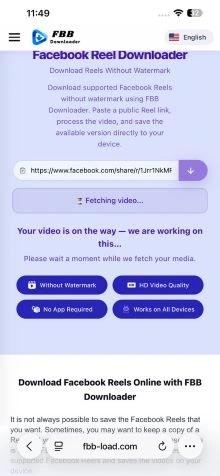 Process the Facebook Reel